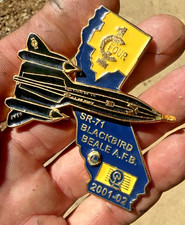 VTG Lions Club 4-C1 Lockheed SR-71 Blackbird Beale AFB Air Force Base Pin Button picture
