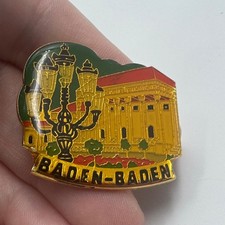Vintage Baden Baden Germany Kurhaus Casino Landmark Travel Souvenir Lapel Pin picture