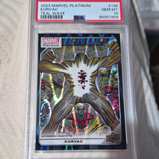 Upper Deck 2023 Marvel Platinum #138 Korvac Teal Wave Parallel PSA 10 picture