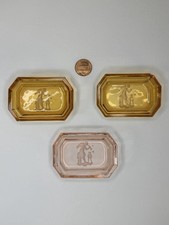 VTG Heinrich Hoffman Czech Salt Cellar/Pin Tray Intaglio Art Nouveau -PINK/AMBER picture
