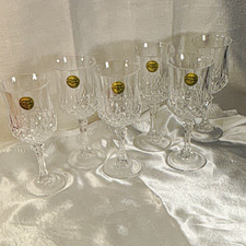 Vintage Cristal d'Arques Long champ 5.7oz Lead Crystal Wine Goblets (Set of 6) picture