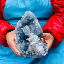6.2 LB Large Natural Celestite Geode Crystal Cluster Healing Specimen 3986 picture