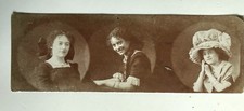 ATQ 1900s Photo Booth Strip Penny Arcade Pretty Girl Mad Hatter  VTG picture