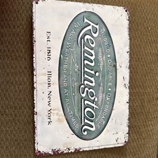 “Remington” Rugged And Dependable In All Weather Reproduction Metal Tin 8”x12” picture
