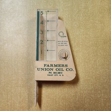 VTG Farmers Union Oil  Co. Valley City ND Rain Gauge USA petroleum advertising  picture