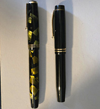 Parker Marbled Green Challenger and Black Duofold Junior  picture