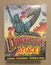 1988 Topps Dinosaurs Attack Box -  48 Unopened Wax Packs CLEAN BOX AND PACKS  picture