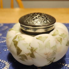 Vintage 1900s Mt. Washington Handpainted Sugar Shaker with Metal Threaded Lid picture