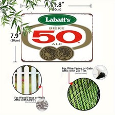 1pc Labatt's Bière 50 Ale Vintage Tin Metal Signs 8''x12'' - Retro Beer Label Wa picture