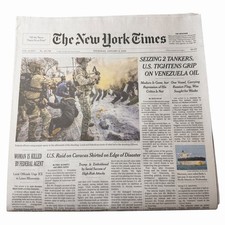 The New York Times Newspaper January 8 2026 Woman is Killed By Federal Agent MN. picture