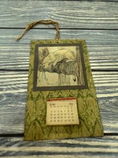 Vintage 1934 Lithograph Wall Calendar With Sleeping Dog Illustration picture