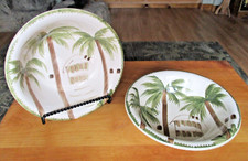 Vintage Mulberry Home Collectable Soup/pasta Bowls 2004 8.25x2 Set Of 2 PALM picture