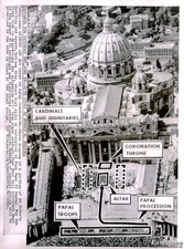 1963 Diagram St Peters Basilica Square Vatican City Pope Wirephoto 6x8 picture
