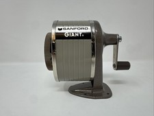 Vintage Sanford Giant Pencil Sharpener Industrial Multi Hole Hand Crank Metal picture