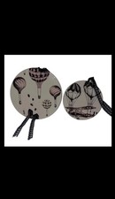 Nice Bloomingville Vtg Hot Air Balloon 2 Round Ceramic Hanging Wall Art  Plaque picture