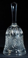 Vintage Pressed Glass Dinner Bell Oval and Diamond Pattern picture