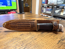 VTG Case 1940-1969 Fixed Blade Pig Sticker Stacked Leather OG Sheath ~ EX Cond. picture