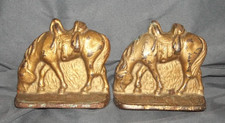 Pair of Riderless Horse Bookends Cast Iron 1920's picture