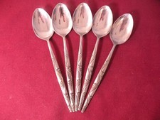 Set Of 5 Teaspoons Orleans Stainless Steel Flatware Japan 6 1/2