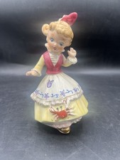 Vintage Ucagco Japan Ponytail Girl Crab Figurine Eeeak 5.5