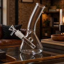 8 In Glass Bong Heavy Duty Glass Beaker Bong Water Pipe with 14mm Bowl & Screen picture