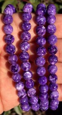 278CT 110PC Gemmy Natural Fantastic Purple Charoite Crystal Necklace   ic01 picture