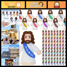 100 Pack Mini Jesus Figurines - Bulk Religious Statues, Jesus Loves You Gifts picture