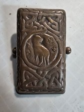 ANTIQUE L.C.T. TIFFANY STUDIOS BRONZE ZODIAC DESK ART LETTER PAPER CLIP HOLDER   picture