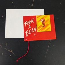 Vintage Pop-Up Christmas Greeting Card Peek A Boo Toys Unused w/ Envelope picture