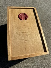 Vintage c1960 J.G. Monnet & Co Cognac Wood Box France Red Velvet Wax Seal picture