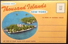 1958 Greetings from Thousand Islands NY Boldt Castle Curt Teich Souvenir PC picture