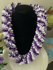Hawaiian Handmade Ribbon plumeria Lei picture