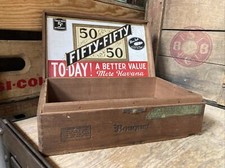 Vintage Fifty-Fifty 50 50 Ultra Style Cigar ￼Box W￼/Label Bouquet  Pennsylvania picture