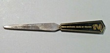 Vtg. First National Bank of Toledo Advertising Metal Letter Opener Black & Gold  picture