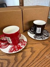 iittala Aika Graphics Cup Saucer Set Heikki Orvola Red Brown Rare Boxed 2009 New picture