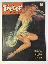 RARE TITTER MAGAZINE VOULME 10 NO. 5 APRIL 1954 A WHIRL OF GIRLS AND GAGS VTG US picture