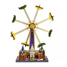 St. Nicholas Square  Spinning Carnival Ride Holiday Lights Movement  & Music NIB picture