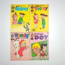 Harvey Comics Lot of 4 Playful Little Audrey Wendy Little Dot Vintage picture
