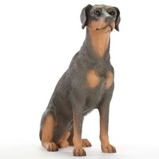 Doberman Pinscher Figurine Hand Painted Statue Red Uncropped picture