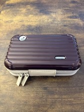 RIMOWA X EVA Air Amenity Kit Case Hard Shell Maroon Burgundy Empty EUC picture