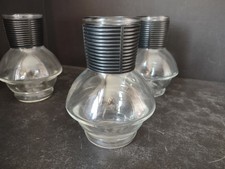 Vintage 9 x Hottle Carafe Clear Glass NO Lid Glasbake Black Neck (lot 5316) picture