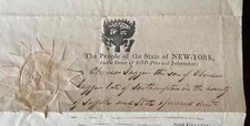 1817 SOUTHAMPTON LONG ISLAND NY DOCUMENT EBENEZER JAGGER EAGLE FREE THE HAMPTONS picture