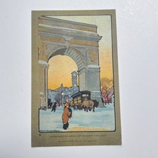 1914 Washington Arch Winter Twilight NYC Postcard Mabel Rolfe Elmore Art Lovers picture