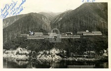 C.C.C. Camp Bungalow at Night 1936 HQ ID Idaho RPPC Photo Postcard COPY picture