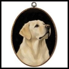 Vintage Dark Moody Labrador Retriever Dog Oval Wall Art, Labrador Retriever G... picture