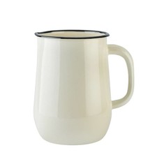 Novomoskovsk Ivory Enamel Jug Vintage Pitcher Water Jug 2.6-qt picture