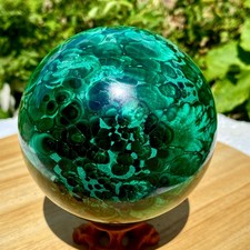 3.7LB Natural Malachite Quartz Sphere Energy Crystal Ball Reiki Gift Decor Gem picture