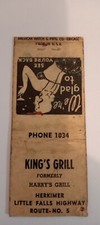 King's Grill Little Falls Highway New York ? Bobtail Matchcover Lot 391 picture