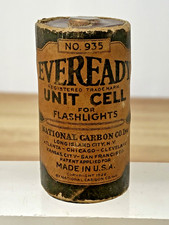Antique 1922 Eveready No 935 Unit Cell Flashlight Battery Rare Early Paper Label picture