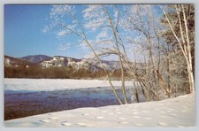 Cathedral Ledge & Saco River in Winter, North Conway NH New Hampshire Postcard picture